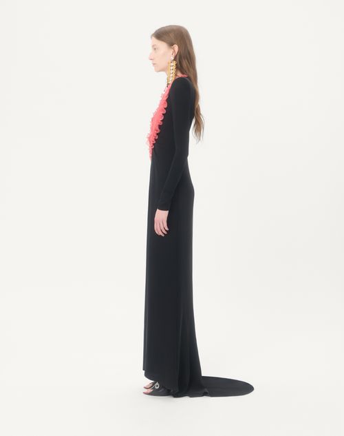 Valentino - Embroidered Cady Couture Gown - Black/fuchsia - Woman - Gowns